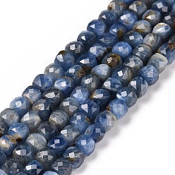 Kyanite Natural Kyanite/Cyanite/Disthene Beads Strands, Faceted, Cube, 4.5x4.5x4.5mm, Hole: 0.8mm, about 83pcs/strand, 15.16 inch(38.5cm)