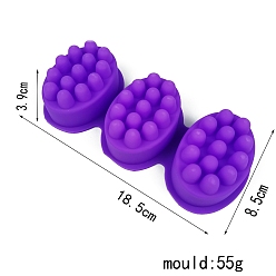 Blue Violet DIY Soap Making Molds, Silicone Casting Molds, Oval, Blue Violet, 185x85x39mm