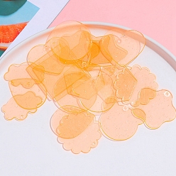 Orange Acrylic Pendants, Acrylic Disc, DIY Disc Keychain Accessories, Mixed Shapes, Orange, 40mm