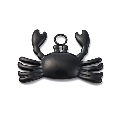 Черный Ионное покрытие (ip) 304 подвески из нержавеющей стали, крабовое очарование, чёрные, 24.5x17x3 мм, отверстие : 2.5 мм