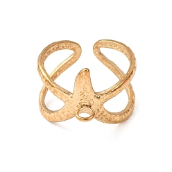 Doré  Étoiles de mer 304 sertissages de bagues de manchette en acier inoxydable, anneau de base, or, 12~17mm, Trou: 2.4mm, diamètre intérieur: 17.2 mm