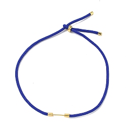 Dark Blue Adjustable Nylon Cord Necklace Making, with Brass Beadable Bar, Golden, Dark Blue, 18.11x0.16 inch(46x0.4cm)