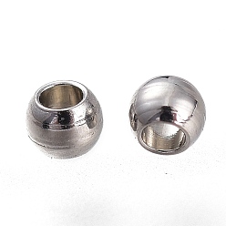 Edelstahl Farbe 304 Edelstahl-Abstandhalter-Perlen, Rondell, Edelstahl Farbe, 2x1.3 mm, Bohrung: 1 mm