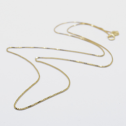 Golden 925 Sterling Silver Box Chain Necklaces, with Spring Ring Clasps, with 925 Stamp, Golden, 16 inch(40cm)