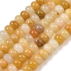 Old Yellow Jade Нити из натуральных старых желтых нефритовых бусин, гладкая рондель, 6~6.5x4~5 мм, отверстие : 0.8 мм, около 86~88 шт / нитка, 14.96''~15.16'' (38~38.5 см)