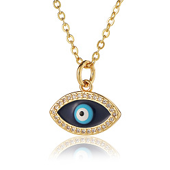 D665-1 Women's personality drop oil devil's eye pendant hip-hop all-match necklace temperament jewelry necklace