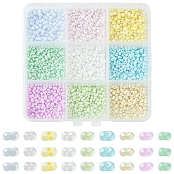 (52) Непрозрачная лаванда 45 g 9 раскрашивает стеклянный бисер, арахис, разноцветные, 3.5~4x2~2.5x2~2.3 мм, отверстие : 0.8 мм, о 5 г / цвет