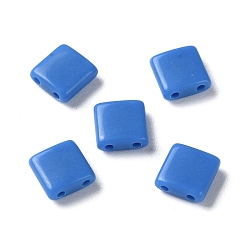 Dodger Blue Opaque Acrylic Slide Charms, Square, Dodger Blue, 5.2x5.2x2mm, Hole: 0.8mm
