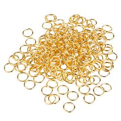 Golden Brass Jump Rings, Open Jump Rings, Golden, 4x0.8mm, about 2.4mm inner diameter, about 1100pcs/bag