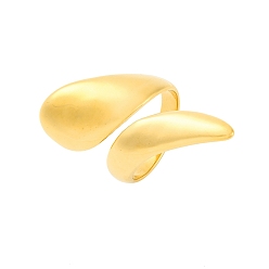 Золотой 304 из нержавеющей стали Манжета кольца для женщин, ионное покрытие (ip), золотые, размер США 6 (16.5 мм)