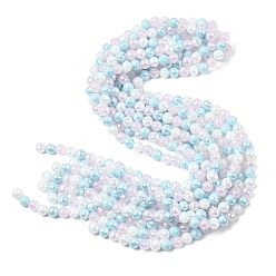 Светло-Голубой Стеклянные бусины с гальваническим покрытием , круглые, граненый(32 граненый), градиент цвета, Небесно-голубой, 8 мм, отверстие : 1.2 мм, около 48 шт / нитка, 13.98'' (35.5 см)