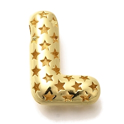 Letter L Полые медные подвески, стойки покрытие, долговечный, без кадмия и без свинца, письмо амулеты, Письмо L, 22.5x16x7.5 мм, отверстие : 4.7x3 мм