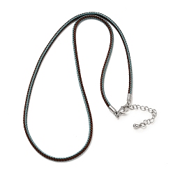 Кадет Синий 2.5мм нейлоновый плетеный шнур для изготовления ожерелий, с латунными выводами и 304 застежками из лобстера из нержавеющей стали, долговечный, стойки покрытие, платина, кадетский синий, 17.72 дюйм (45 см)