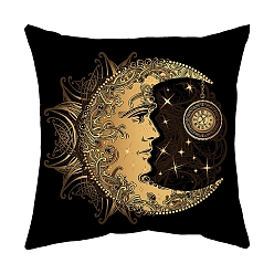 Clock Velvet Throw Pillow Covers, Cushion Cover, for Couch Sofa Bed Wiccan Lovers, Square, Clock, 450x450mm
