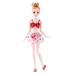 Red Two-piece Cloth Doll Clothes Outfits, Doll Swimsuit Set, for 11 inch Girl Doll Summer Party Dressing Accessories, Red, 150mm