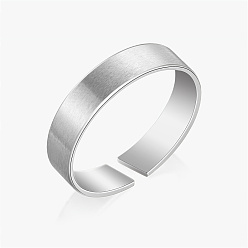 Stainless Steel Color Stainless Steel Open Cuff Ring, Plain Band Ring, Stainless Steel Color, US Size 9(18.9mm)