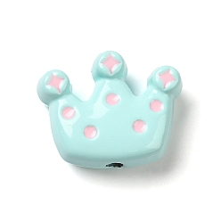 Прусский Синий Эмалевые шарики из сплава, окрашенные распылением, без кадмия и без свинца, корона, берлинская лазурь, 11x14x5 мм, отверстие : 1.4 мм