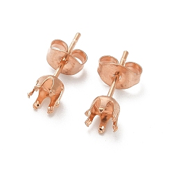 Розовое Золото 316 серьги-гвоздики из хирургической нержавеющей стали, розовое золото , 4.5x15 мм