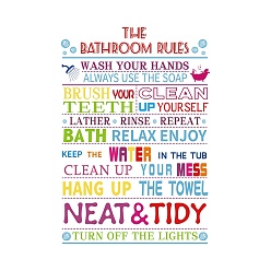 Разноцветный Картина из хлопка и льна, с рисунком слово, декоративные аксессуары, прямоугольные, красочный, 440x280 мм