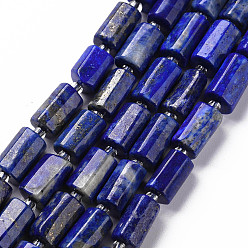 Lapis Lazuli Natural Lapis Lazuli Beads Strands, Faceted, Column, 8~11x6~8x5~7mm, Hole: 1mm, about 15~17pcs/strand, 7.28~7.48 inch