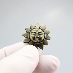 Античная Бронза Заклепки для монет aolly в форме солнца, с железным винтом, для сумки, чемодана, украшения из кожи, античная бронза, 20 мм