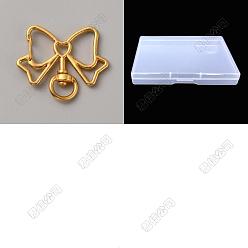 Golden 20Pcs Alloy Swivel Lobster Clasps, Swivel Snap Hook, Bowknot, Golden, 32.5x39x5.6mm