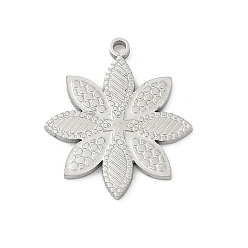 Нержавеющая Сталь Цвет 304 подвески из нержавеющей стали, цветочный шарм, анти-тускнение, цвет нержавеющей стали, 18.5x16.5x1.5 мм, отверстие : 1.4 мм