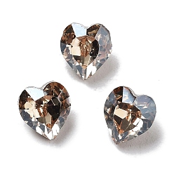 Золотая Тень K 9 кабошоны из стеклянного страза, задние и задние, сердце, золотые тени, 5.5x5x3 мм