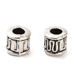 Antique Silver Tibetan Style Alloy Beads, Large Hole Beads, Cadmium Free & Lead Free, Column, Antique Silver, 5.5x5mm, Hole: 2.7mm, about 2127pcs/1000g