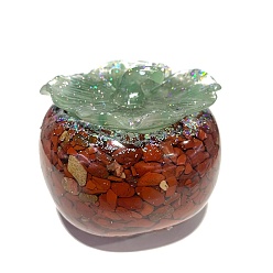 Красный Камень Украшение из смолы хурмы, с натуральной красной яшмовой крошкой внутри статуй для украшения домашнего офиса, 80x80x70 мм