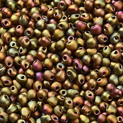 (DP2035) Matte Metallic Khaki Iris Миюки 3.4мм капельные бусины, японский бисер, матовый ирис, (dp2035) матовый металлик хаки ирис, 3.4x3 мм, отверстие : 0.65 мм, Около 180 шт / 10 г