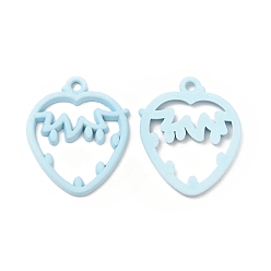 Светло-Голубой Стойки подвески обшивки сплава, раскрашенные аэрозольной краской клубничные подвески, без кадмия, без никеля и без свинца, Небесно-голубой, 27x21.5x2 мм, отверстие : 2 мм