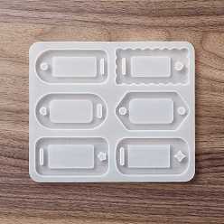 White DIY Arch & Rectangle & Oval & Hexagon Shape Connector Charm Silicone Molds, Quicksand Molds, Resin Casting Molds, for UV Resin & Epoxy Resin Craft Making, White, 158x135x6.5mm, Hole: 3~10.5x6.5~17mm, Inner Diameter: 32~38x67~70mm