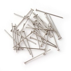 Stainless Steel Color 304 Stainless Steel Flat Head Pins, Stainless Steel Color, 16x0.7mm, 21 Gauge, Head: 1.5mm
