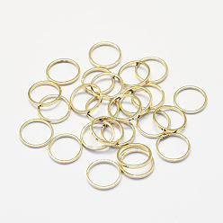 Real 18K Gold Plated Long-Lasting Plated Brass Linking Rings, Real 18K Gold Plated, Nickel Free, Ring, 8x1mm, Inner Diameter: 7mm