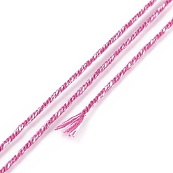 Old Rose Macrame Cotton Cord, Braided Rope, with Plastic Reel, for Wall Hanging, Crafts, Gift Wrapping, Old Rose, 1mm, about 30.62 Yards(28m)/Roll
