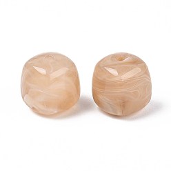 Цвет Древесины Непрозрачные акриловые бусины, квадратный, деревесиные, 17x16x16 мм, отверстие : 2.7 мм