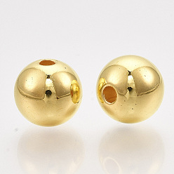 Golden Plated ABS Plastic Beads, Round, Golden Plated, 3mm