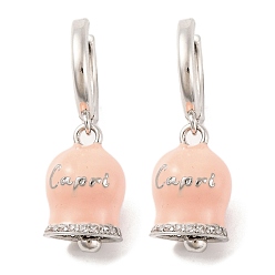 Бледно-Розовый Женские серьги-кольца из латуни и эмали, без свинца и без кадмия, реальный 18 k позолоченный, розовый жемчуг, 30 мм