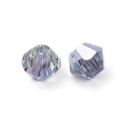 Vitrail Light K9 Glass Beads, Faceted, Bicone, Vitrail Light, 5x5mm, Hole: 1mm