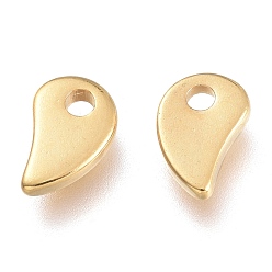 Golden 201 Stainless Steel Charms, Magatama, Golden, 5.5x3.5x1mm, Hole: 1mm