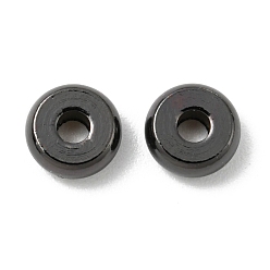Черный Цвет Металла Латунные бусины, без кадмия и без свинца, долговечный, диск, металлический черный , 5x2 мм, отверстие : 1.5 мм