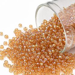 (162B) Transparent AB Medium Topaz Тохо 11/0 круглые бусины, японский бисер, (162 б) прозрачный ab средний топаз, 11/0, 2.2 мм, отверстие : 0.8 мм, Около 1110 шт / 10 г