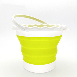 Желто-Зеленый Складные ведра, с ручкой, принадлежности для рисования и рисования, желто-зеленый, 20x16.5 см