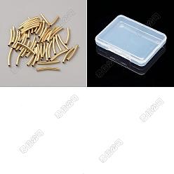 Golden 40Pcs Brass Curved Tube Beads, Golden, 17.5x3.5x2mm, Hole: 1.5mm
