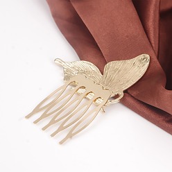 golden Cute Butterfly and Wind Hair Comb - Metal Forest Series