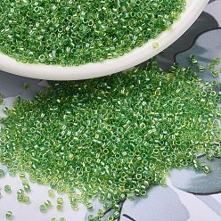 (DB2376) Внутри Окрашенный Шартрезский Бусины miyuki delica, цилиндр, японский бисер, 11/0, (БД 2376) внутри окрашенного зеленовато-желтого цвета, 1.3x1.6 мм, отверстие : 0.8 мм, Около 2000 шт / 10 г