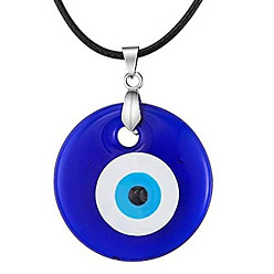 Pendant Vintage Blue Glass Evil Eye Necklace with 30mm Turkish Charm Pendant