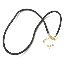 Темно-серый 3 изготовление ожерелий из нейлонового шнура миланского плетения толщиной ☐ мм, с латунными выводами и 304 застежками из лобстера из нержавеющей стали, золотые, стойки покрытие, долговечный, темно-серый, 17.83 дюйм (45.3 см)