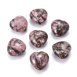 Rhodonite Natural Rhodonite Heart Love Stone, Pocket Palm Stone for Reiki Balancing, 24.5x25x14mm